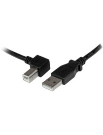 StarTech.com 3m USB 2.0 A to Left Angle B Cable - M/M - Connect hard-to-reach USB 2.0 peripherals, for installation in narrow sp