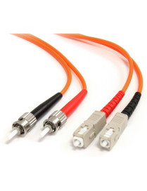 StarTech.com 3m Fiber Optic Cable - Multimode Duplex 62.5/125 - LSZH - ST /SC - OM1 - ST to SC Fiber Patch Cable - Connect fiber