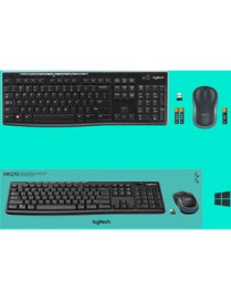 Logitech MK270 Wireless Keyboard and Mouse Combo for Windows, 2.4 GHz Wireless, Compact Mouse, 8 Multimedia and Shortcut Keys, 2