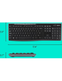 Logitech MK270 Wireless Keyboard and Mouse Combo for Windows, 2.4 GHz Wireless, Compact Mouse, 8 Multimedia and Shortcut Keys, 2