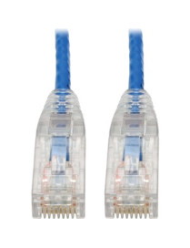 Tripp Lite Cat6 UTP Patch Cable (RJ45) - M/M, Gigabit, Snagless, Molded, Slim, Blue, 8 in. - 8" Category 6 Network Cable for Swi