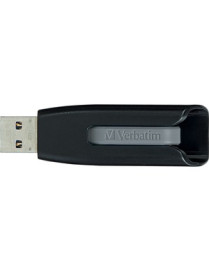 Verbatim 8GB Store 'n' Go V3 USB 3.0 Flash Drive - Gray - 8 GB - USB 3.2 (Gen 1) Type A - Gray, Black - Lifetime Warranty - 1 Ea