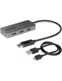 StarTech.com 3-Port MST Hub, DisplayPort to Triple 4K 60Hz HDMI, DP 1.4 Multi-Monitor Adapter, Windows Only - DisplayPort to Tri