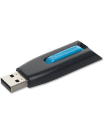 Verbatim Microban Store 'n' Go V3 USB Drive - 16 GB - USB 3.2 (Gen 1) Type A - Blue, Black - Lifetime Warranty - 1 Each