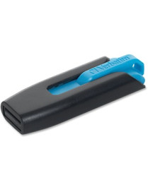 Verbatim Microban Store 'n' Go V3 USB Drive - 16 GB - USB 3.2 (Gen 1) Type A - Blue, Black - Lifetime Warranty - 1 Each