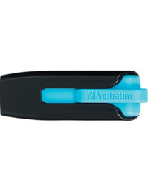 Verbatim Microban Store 'n' Go V3 USB Drive - 16 GB - USB 3.2 (Gen 1) Type A - Blue, Black - Lifetime Warranty - 1 Each