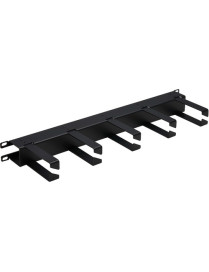 Tripp Lite Horizontal Cable Manager - Metal Rings, Black, 1U - Horizontal Cable Manager - Black - 1U Rack Height - Cold Rolled S