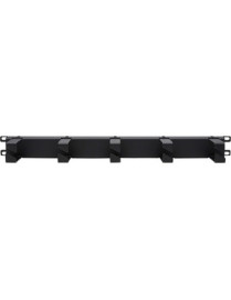 Tripp Lite Horizontal Cable Manager - Metal Rings, Black, 1U - Horizontal Cable Manager - Black - 1U Rack Height - Cold Rolled S