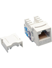 Tripp Lite Cat. 6/Cat. 5e 110 Punch Down Keystone Jack - 1 x RJ-45 Network Female - White - TAA Compliant