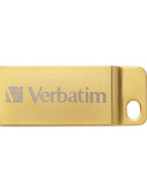 Verbatim 16GB Metal Executive USB 3.0 Flash Drive - Gold - 16 GB - USB 3.0 - Gold - Lifetime Warranty - 1 Each - TAA Compliant