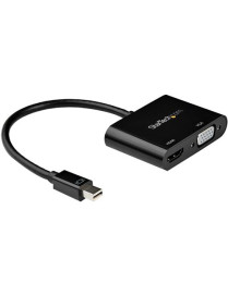 StarTech.com Mini DisplayPort to HDMI VGA Adapter - mDP 1.2 HBR2 to HDMI 2.0 4K 60Hz or VGA Video Monitor Converter - TB2 Compat