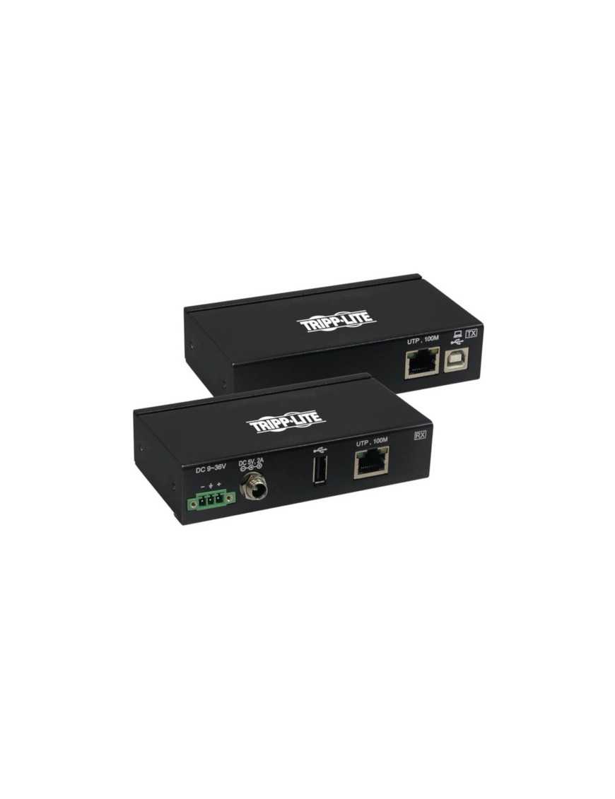 Tripp Lite B203-101-IND-ER USB Extender - 2 x Network (RJ-45) - 2 x USB - 331.36 ft (101000 mm) Extended Range - Metal - Black