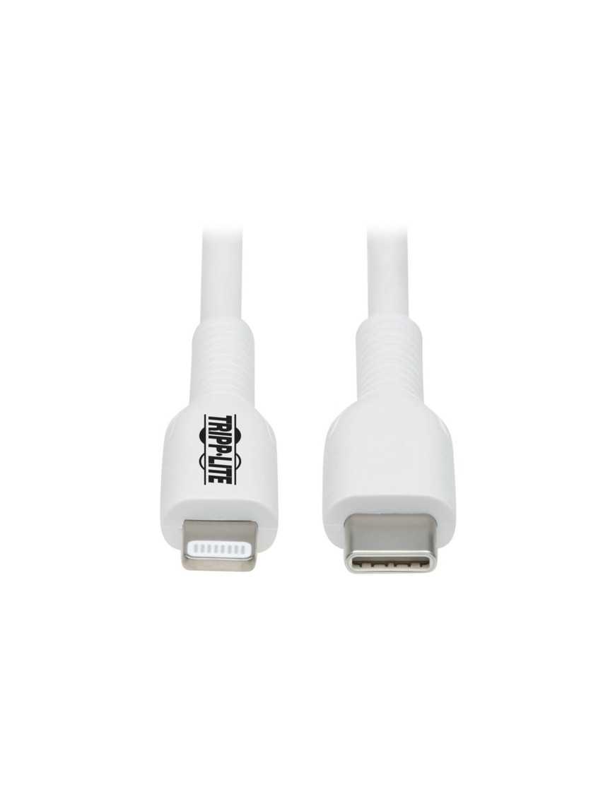 Tripp Lite Safe-IT M102AB-02M-WH Lightning/USB-C Data Transfer Cable - 6.6 ft Lightning/USB-C Data Transfer Cable for iPhone, iP