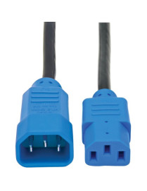 Tripp Lite 4ft Computer Power Cord Extension Cable C14 to C13 Blue 10A 18AWG 4' - For Computer, Monitor, Printer - 125 V AC10 A 