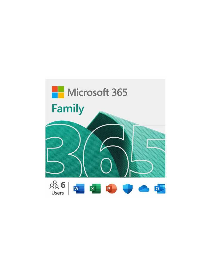 Microsoft 365 Family - Subscription - 1 Year - Medialess