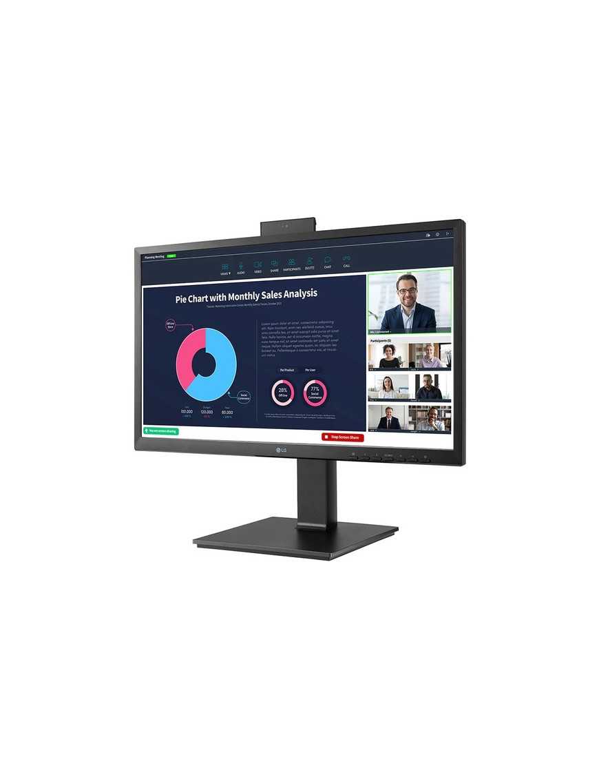 Lg Electronics LG 24BP750C-B 24" Class Webcam Full HD LCD Monitor - 16:9 - Black - 23.8" Viewable - In-plane Switching (IPS) Tec