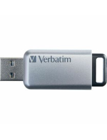 Verbatim 64GB Store'n' Go Secure Pro USB 3.0 Flash Drive with AES 256 Hardware Encryption - Silver - 64 GB - USB 3.0 - Silver - 