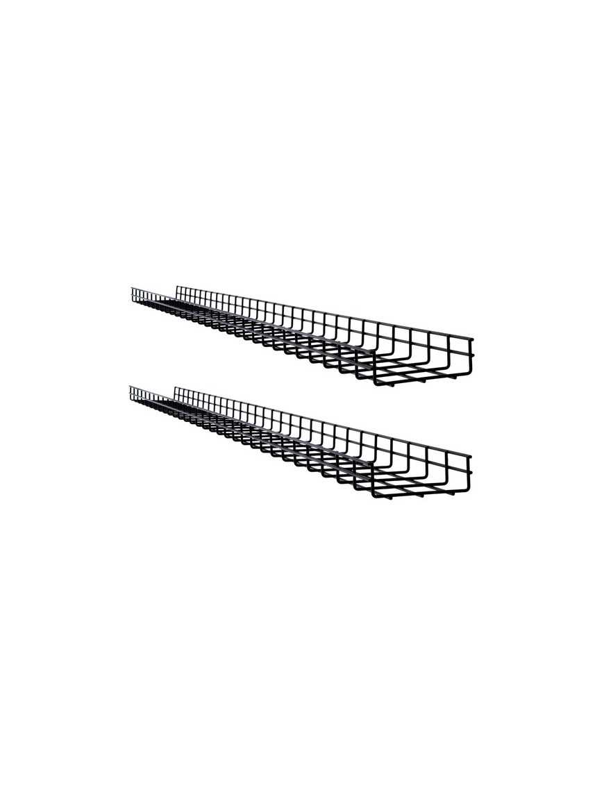 Tripp Lite Wire Mesh Cable Tray - 150 x 50 x 1500 mm (6 in. x 2 in. x 5 ft.), 2-Pack - Cable Tray - Black Powder Coat - 2 - Stee