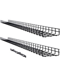 Tripp Lite Wire Mesh Cable Tray - 150 x 50 x 1500 mm (6 in. x 2 in. x 5 ft.), 2-Pack - Cable Tray - Black Powder Coat - 2 - Stee