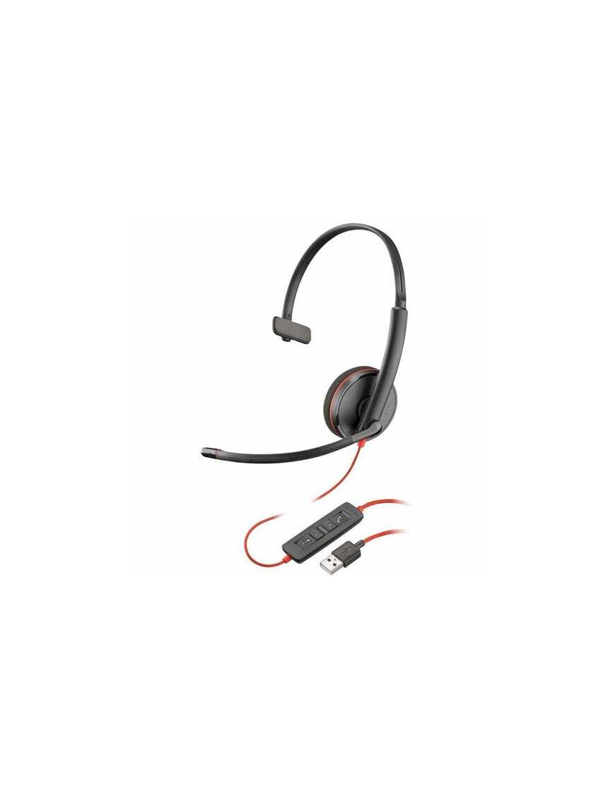 HP Inc. HP Blackwire C3210 Headset - Mono - USB Type A - Wired - 32 Ohm - 20 Hz - 20 kHz - On-ear, Over-the-head - Monaural - Op