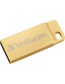 Verbatim Metal Executive USB 3.0 Flash Drive - 32 GB - USB 3.0 - Gold - Lifetime Warranty - 1 Each - TAA Compliant