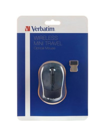 Verbatim Wireless Mini Travel Optical Mouse - Graphite - Optical - Wireless - Radio Frequency - Graphite - 1 Pack - USB - 1600 d