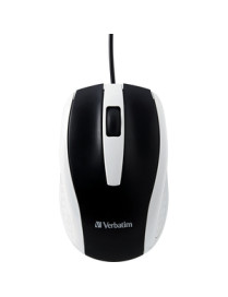 Verbatim Corded Notebook Optical Mouse - White - Optical - Cable - White - 1 Pack - USB Type A - Scroll Wheel - 3 Button(s)