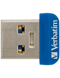 Verbatim 16GB Store 'n' Stay Nano USB 3.0 Flash Drive - Blue - 16 GB - USB 3.2 (Gen 1) Type A - Blue - Lifetime Warranty - 1 Eac