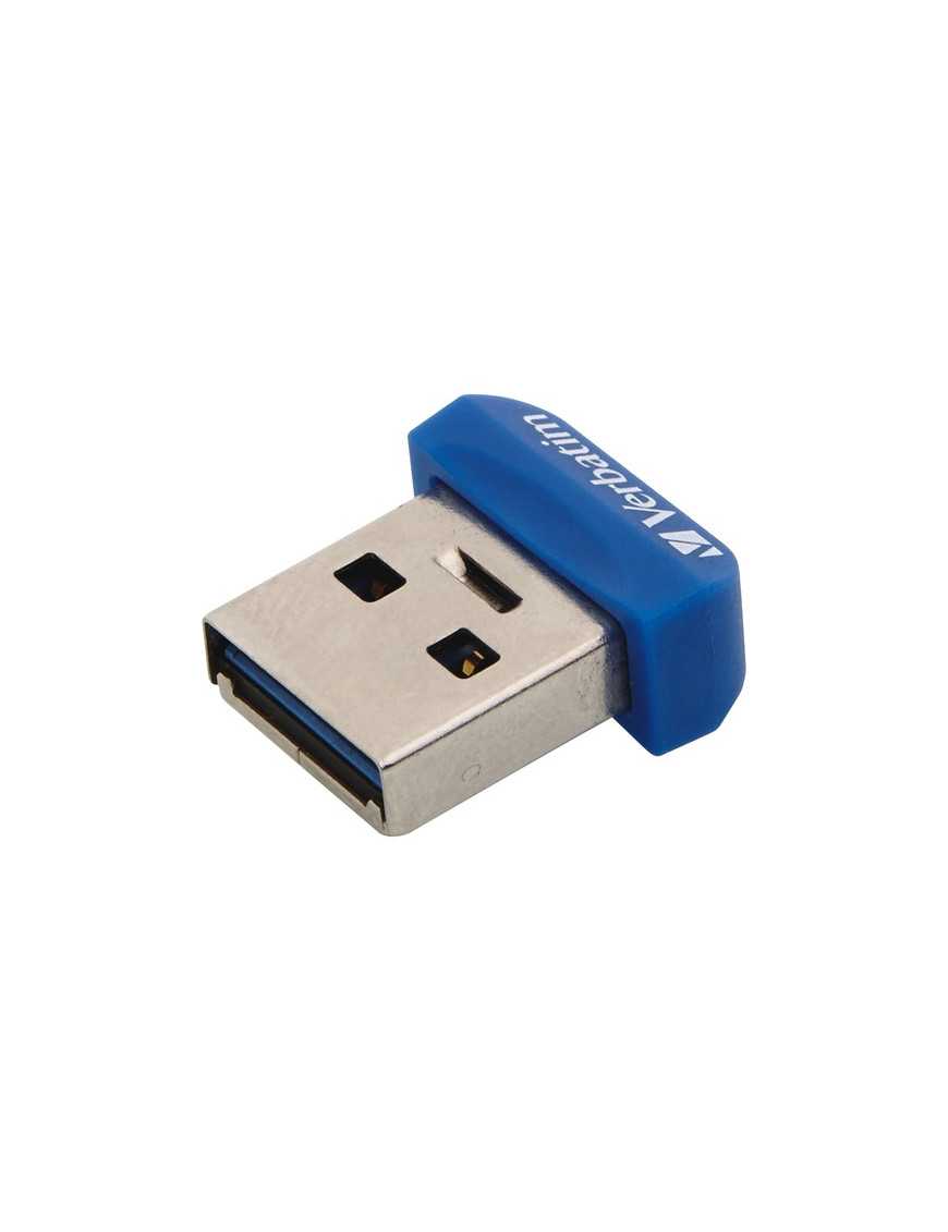 Verbatim 64GB Store 'n' Stay Nano USB 3.0 Flash Drive - Blue - 64 GB - USB 3.2 (Gen 1) - Blue - Lifetime Warranty - 1 Each