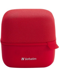 Verbatim Bluetooth Speaker System - Red - 100 Hz to 20 kHz - TrueWireless Stereo - Battery Rechargeable - 1 Pack