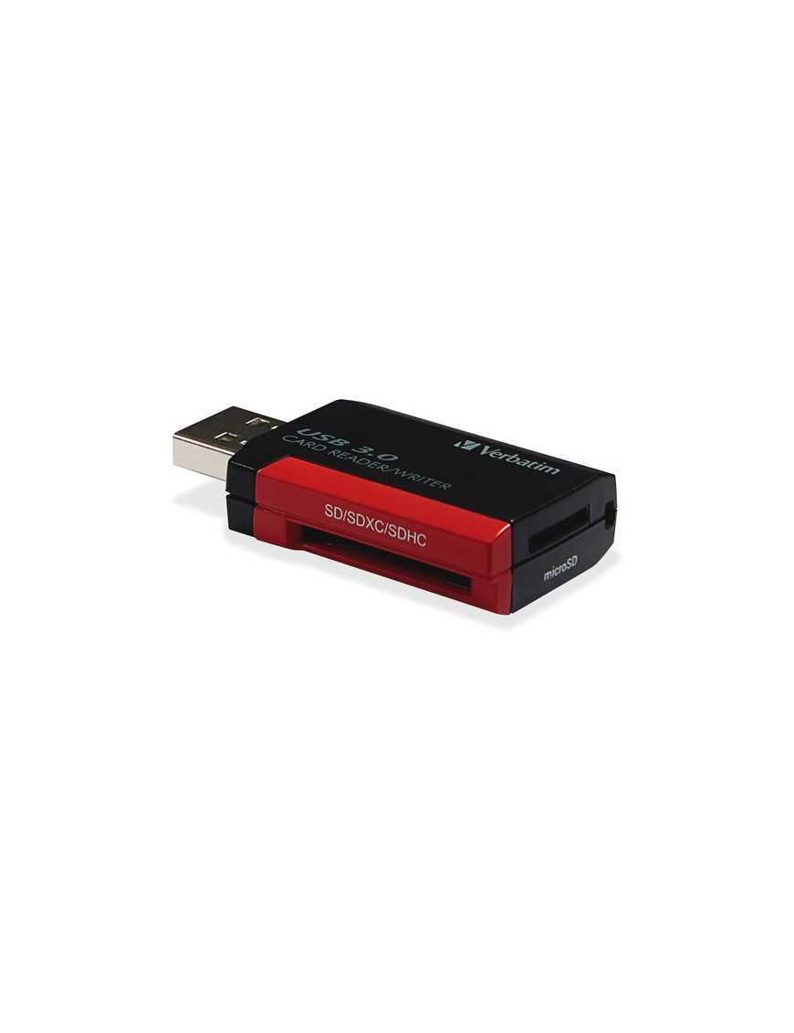 Verbatim Pocket Card Reader, USB 3.0 - Black - SD, microSD, SDXC, miniSD, miniSDHC, microSDHC, microSDXC, SDHC - USB 3.0External