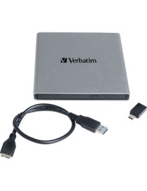 Verbatim Portable Blu-ray Writer - External - BD-R/RE Support/24x CD Write/6x BD Write/8x DVD Write - USB 3.2 Gen 1