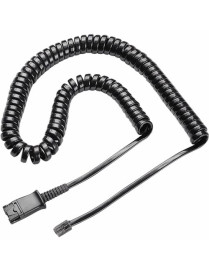 HP Inc. Poly M22 Replacement Coil Cord for Headset - 10 ft Quick Disconnect/RJ-11 Phone Cable for Phone, Headset - Black - 1 Eac