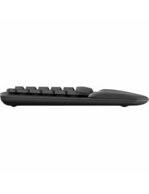 Logitech Wave Keys for Business Ergonomic Keyboard - Wireless Connectivity - Bluetooth - 32.81 ft (10000 mm) - USB Type A Interf