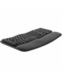 Logitech Wave Keys for Business Ergonomic Keyboard - Wireless Connectivity - Bluetooth - 32.81 ft (10000 mm) - USB Type A Interf