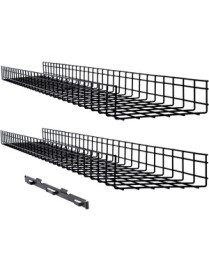 Tripp Lite by Eaton Wire Mesh Cable Tray - 300 x 100 x 1500 mm (12 in. x 4 in. x 5 ft.), 2-Pack - Cable Tray - Black Powder Coat