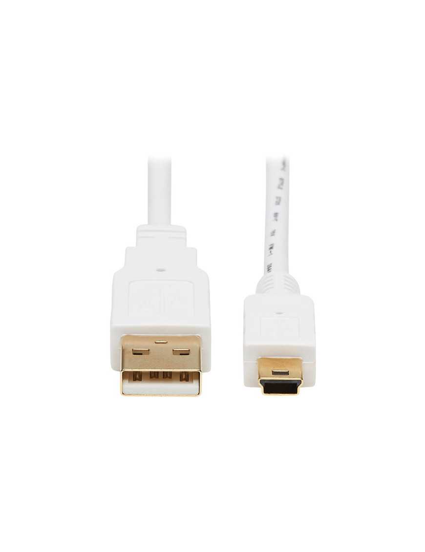 Tripp Lite Safe-IT USB-A to USB Mini-B Antibacterial Cable (M/M), USB 2.0, White, 6 ft. - 6 ft Mini USB/USB Data Transfer Cable 