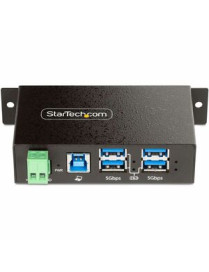 StarTech.com 4-Port Managed USB Hub, Heavy Duty Metal Industrial Housing, ESD & Surge Protection, Wall/Desk/Din-Rail Mountable, 