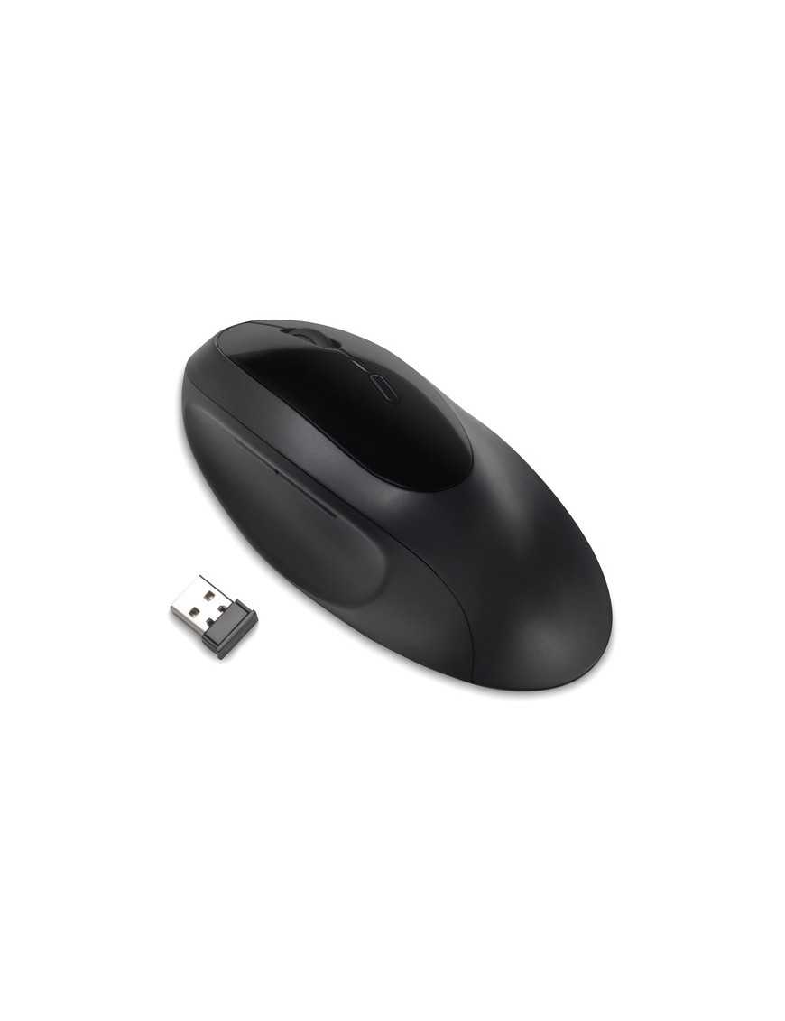 Kensington Pro Fit Ergo Wireless Mouse-Black - Wireless - Bluetooth/Radio Frequency - 2.40 GHz - Black - USB - 1600 dpi - 5 Butt