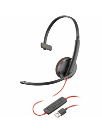 HP Inc. Poly Blackwire C3210 USB-A Black Headset (Bulk Qty.50) - Mono - USB Type A - Wired - 32 Ohm - 20 Hz - 20 kHz - On-ear, O