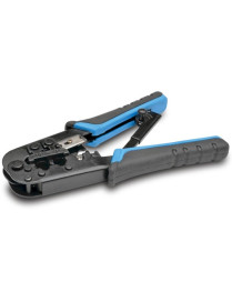 Tripp Lite by Eaton RJ11/RJ12/RJ45 Crimping Tool with Cable Stripper - Blue, Gray - Heavy Duty, Comfortable Grip