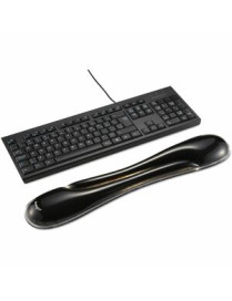 Kensington Duo Gel Wave Keyboard Wrist Rest - 3.69" (93.60 mm) x 1.92" (48.80 mm) x 1.04" (26.50 mm) Dimension - Black - Gel, Po