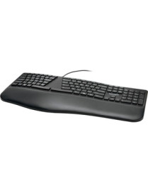 Kensington Pro Fit Ergo Wired Keyboard - Cable Connectivity - USB Type A Interface - Windows, ChromeOS, Mac OS - Black