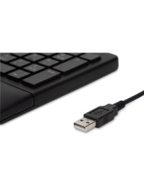 Kensington Pro Fit Ergo Wired Keyboard - Cable Connectivity - USB Type A Interface - Windows, ChromeOS, Mac OS - Black