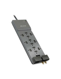 Belkin 12-Outlet Home/Office Surge Protector w/Phone/Ethernet/Coax Protection - 10 foot Cable - Black - 3996 Joules - 12 x AC Po