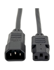 Tripp Lite 2ft Computer Power Cord Extension Cable C14 to C13 10A 18AWG 2' - For Computer - 100 V AC, 250 V AC10 A - Black - 2 f