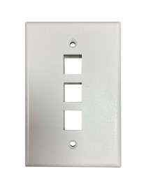 Tripp Lite by Eaton Safe-IT 3-Port Single-Gang Keystone Wall Plate, Antibacterial, Ivory Matte, TAA - 3 x Total Number of Socket