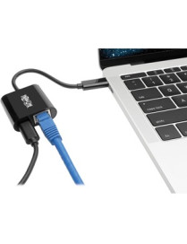 Tripp Lite by Eaton USB-C to Gigabit Network Adapter with USB-C PD Charging - Thunderbolt 3, Black - USB 3.1 Type C - 1 Port(s) 