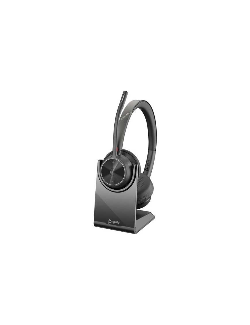 HP Inc. Poly Voyager 4320 Headset With Charge Stand - Stereo, Mono - Wired/Wireless - Bluetooth - 164 ft - 20 Hz - 20 kHz - Over