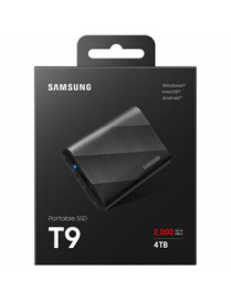 Samsung T9 4 TB Portable Rugged Solid State Drive - External - PCI Express NVMe - Black - Desktop PC, Gaming Console, Camera, No